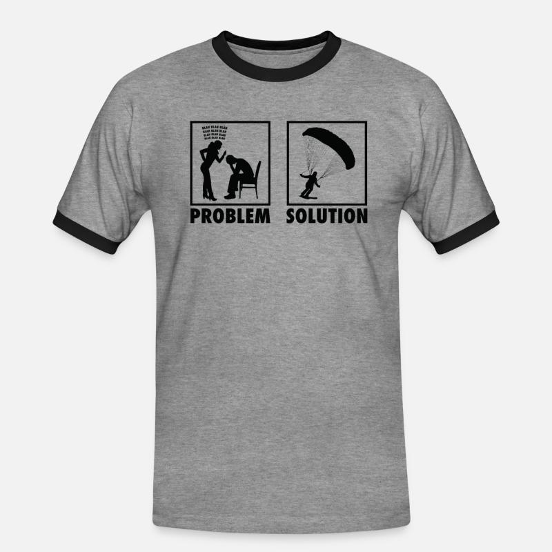 Parachuting Skydiving Skydiver Statement Problem - Männer Kontrast-T-Shirt - Grau meliert/Schwarz