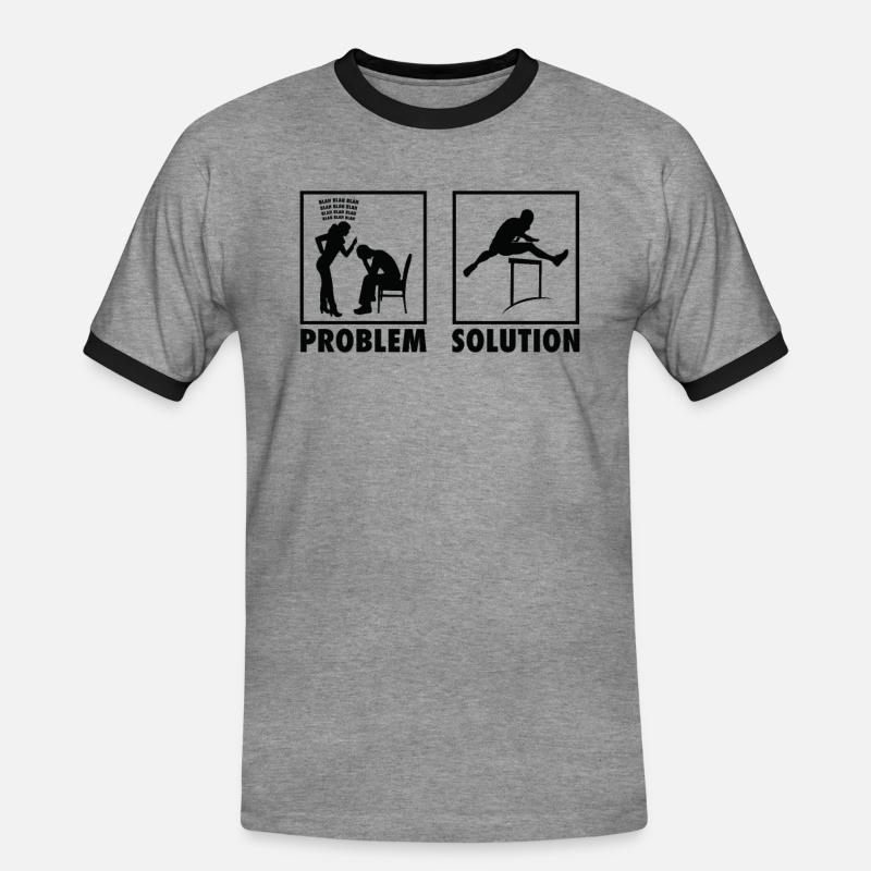 Athletics Athletes Statement Problem Solution. - Men's Ringer Shirt - heather grey/black