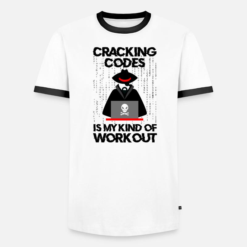 Cybersecurity Professional Hacker Cracking Codes Men's Ringer Shirt
