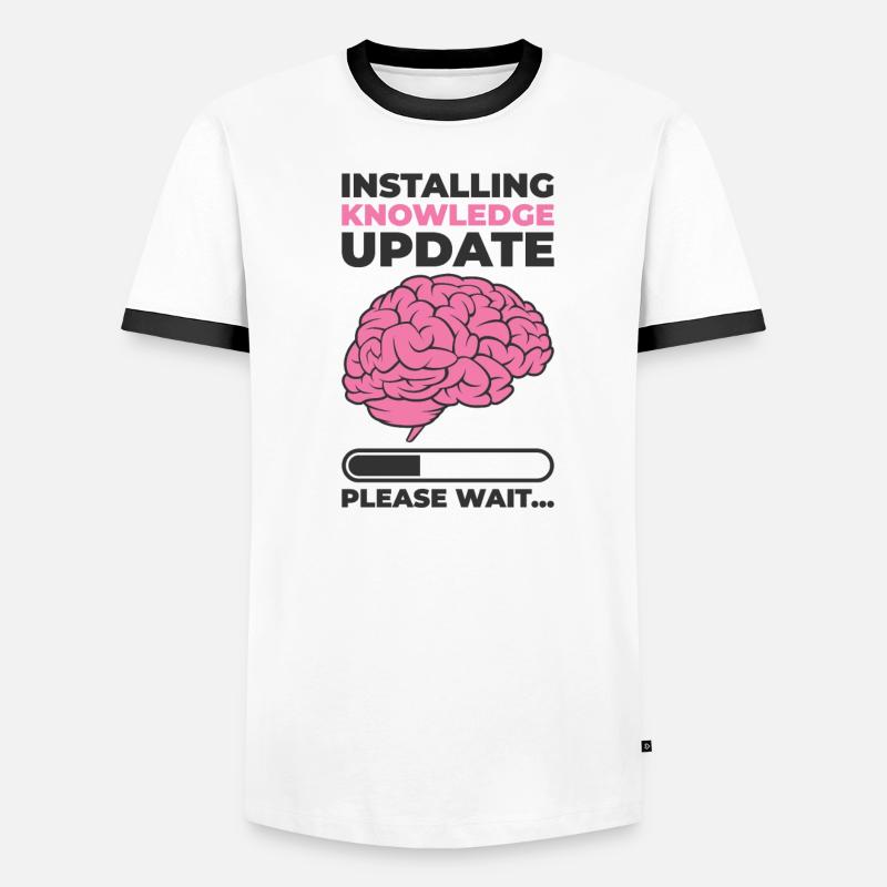 Installing Knowledge Update Student Brain Loading Men's Ringer Shirt
