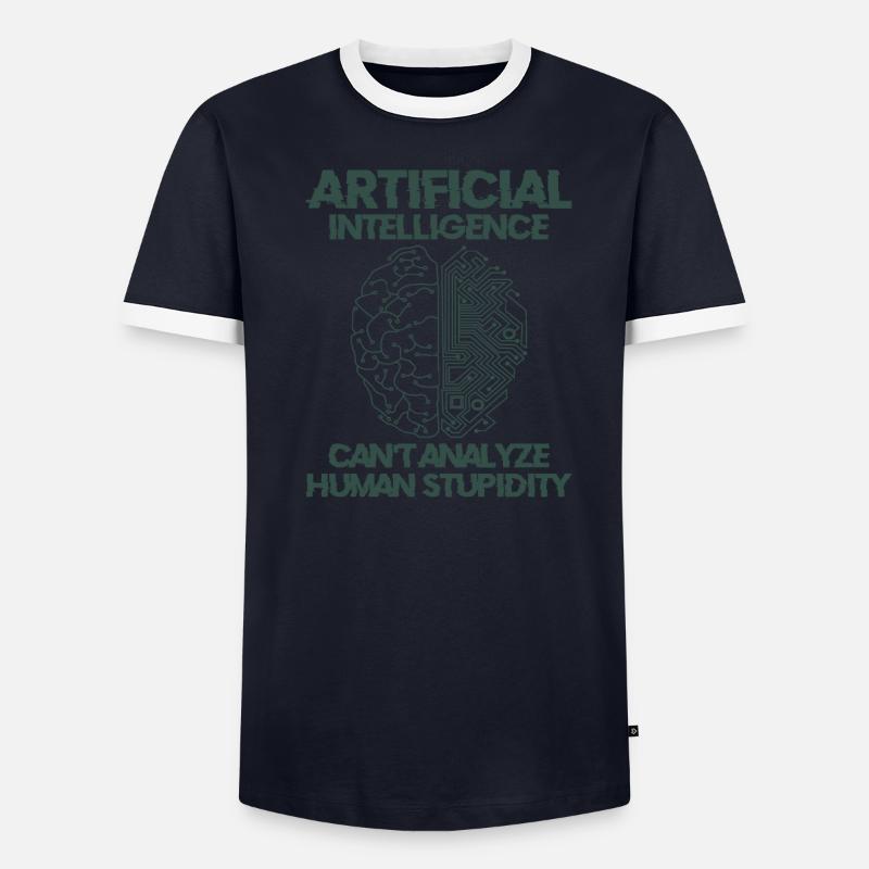 Artificial Intelligence Programmer Brain Human - Men's Ringer Shirt - undefined