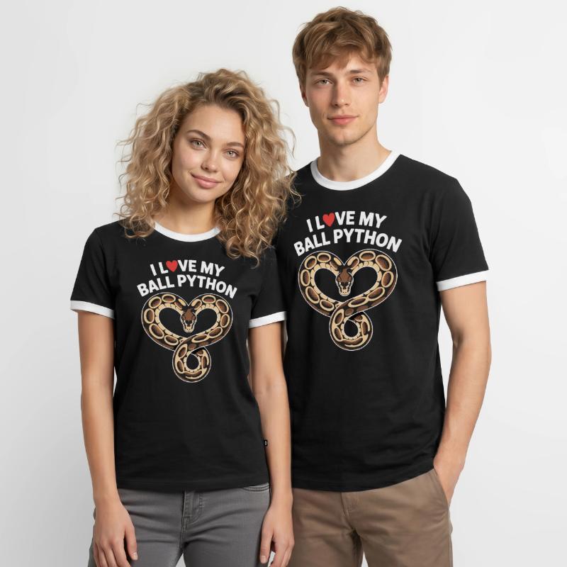 J’adore mon python royal ! Roi python T-shirt contrasté Homme