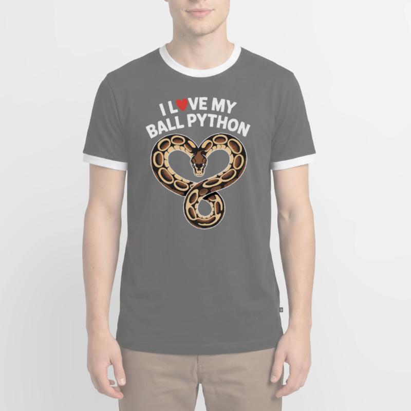 J’adore mon python royal ! Roi python T-shirt contrasté Homme