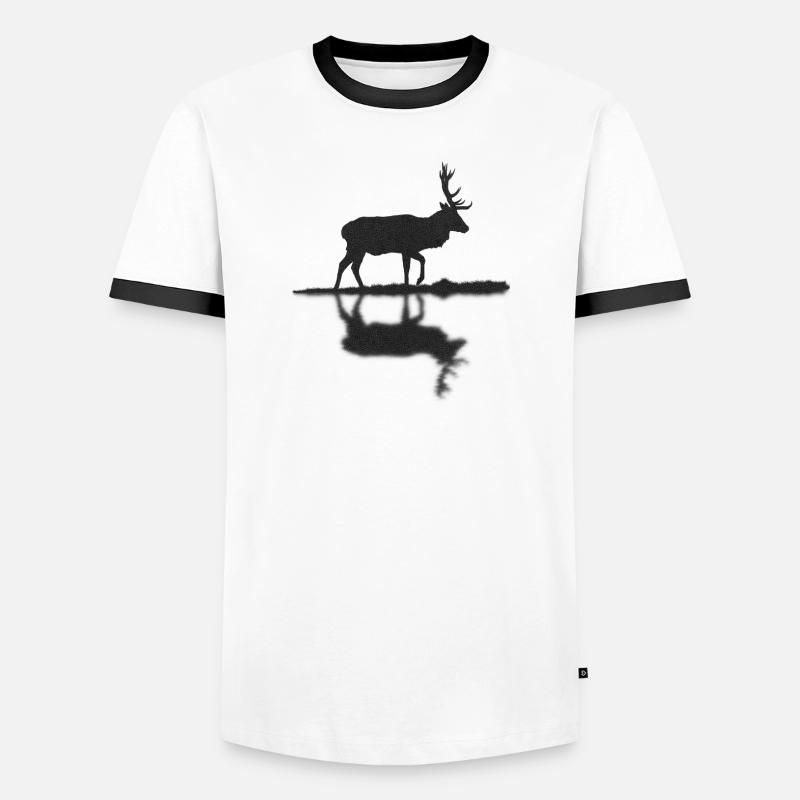 Hirsch Hirschgeweih Rothirsch Geweih Jäger Jägerin Männer Kontrast-T-Shirt