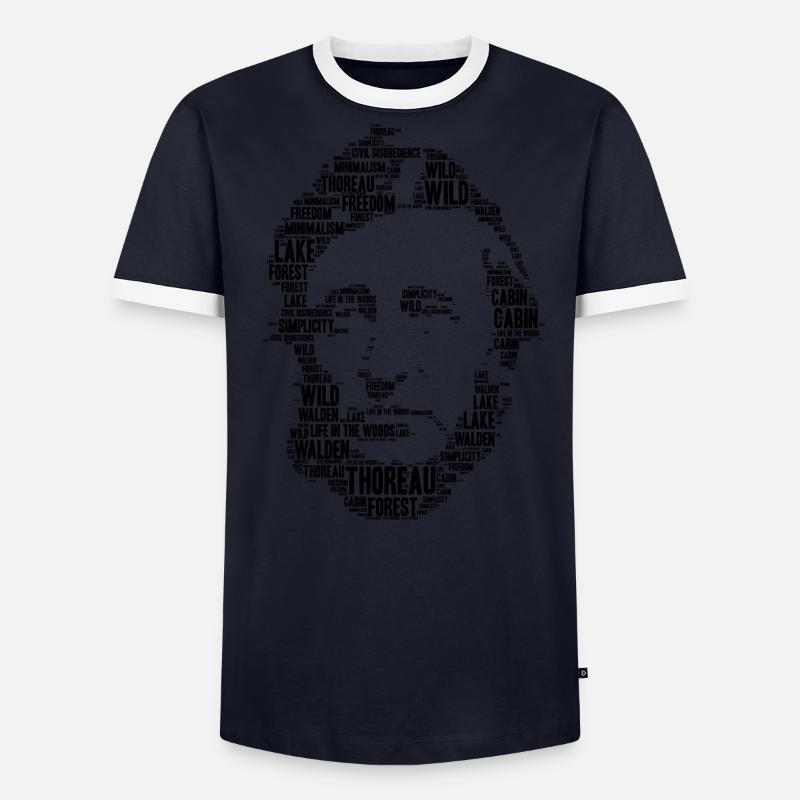 thoreau stencil word cloud Men's Ringer Shirt