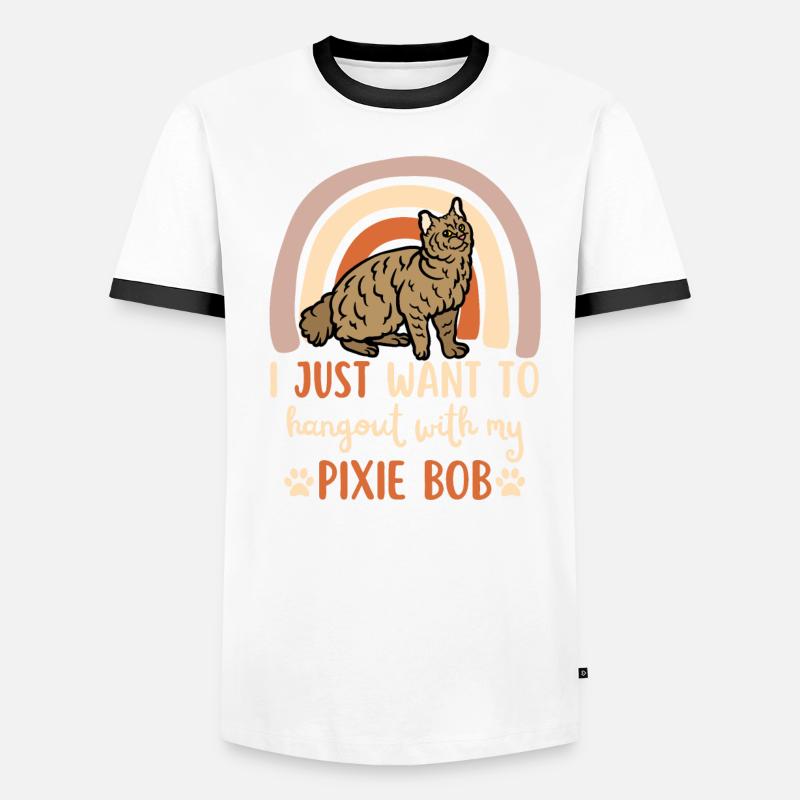Cute Pixie Bob Cat Men's Ringer Shirt