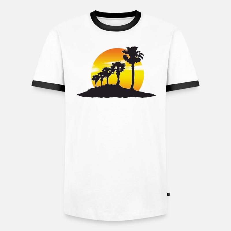 Sunset mit eigenem Text Männer Kontrast-T-Shirt
