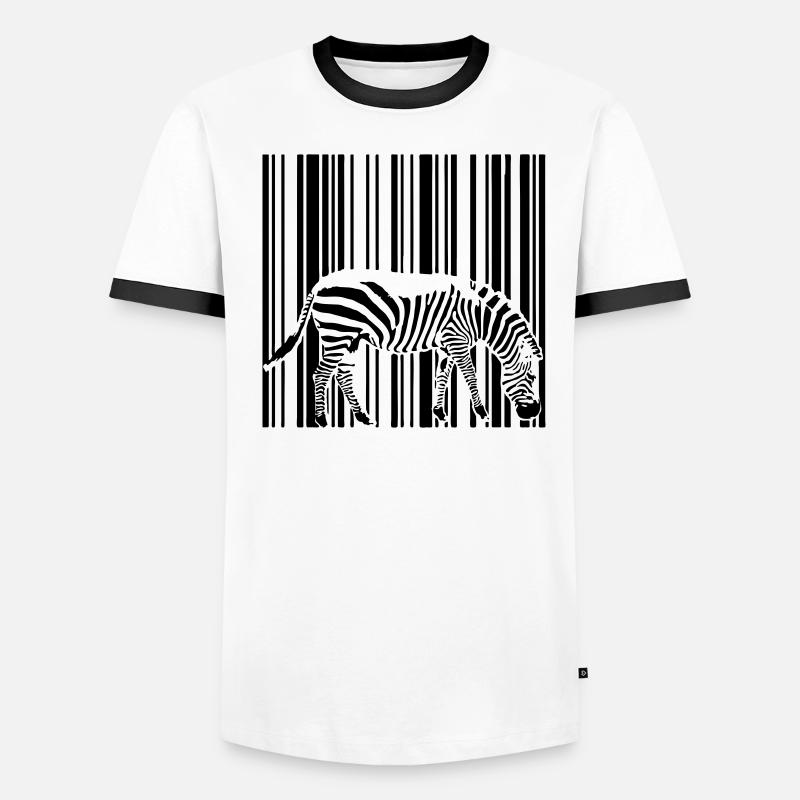 code à barres zèbre T-shirt contrasté Homme