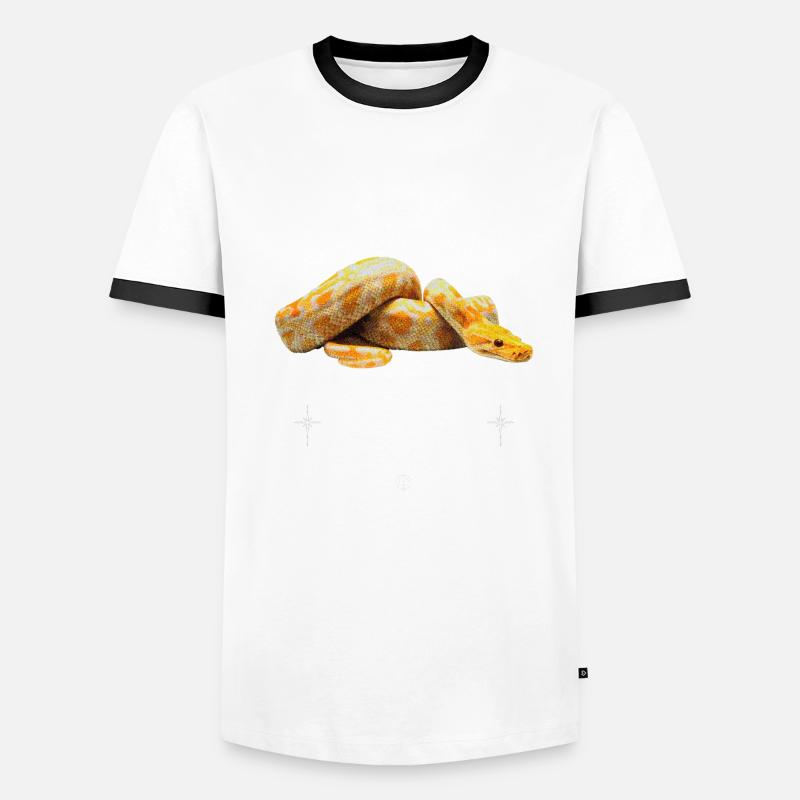 Burmese Python Modern Streetwear Reptile Keeper Men's Ringer Shirt