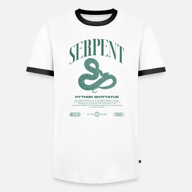 Burmese Python Modern Reptile Keeper Streetwear Men's Ringer Shirt