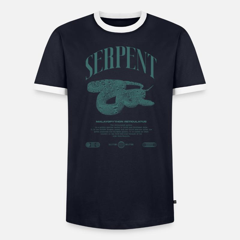 Gardien de reptiles python réticulé Streetwear T-shirt contrasté Homme