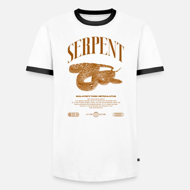 Gardien de reptiles python réticulé Streetwear T-shirt contrasté Homme