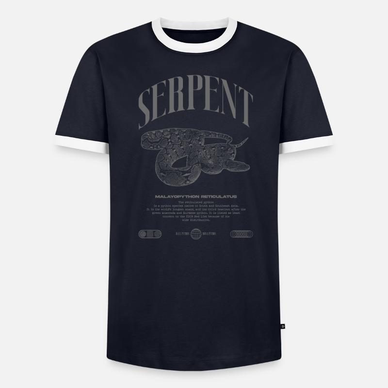Gardien de reptiles python réticulé Streetwear T-shirt contrasté Homme