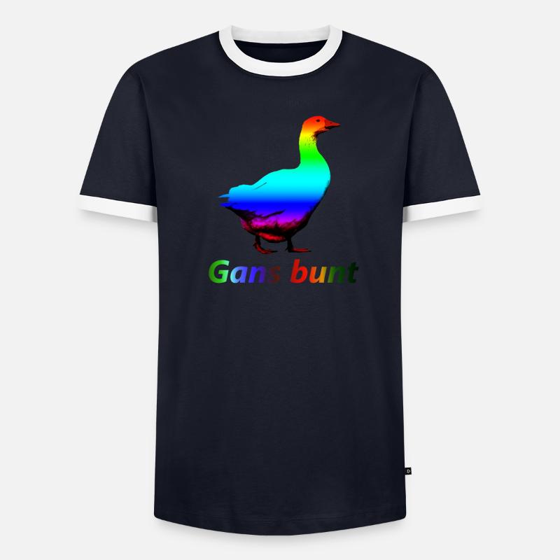 Gans bunt Männer Kontrast-T-Shirt