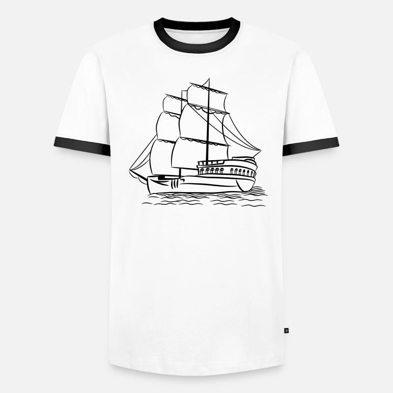 sailing ship old ship Men's Ringer Shirt