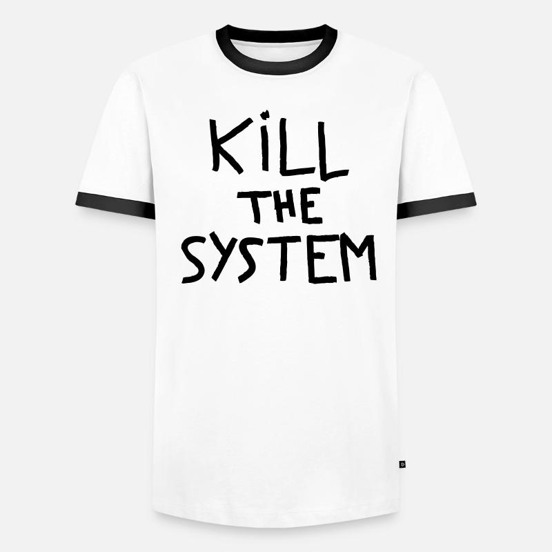 töten das System Männer Kontrast-T-Shirt