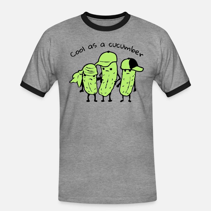 cool as a cucumber - Men's Ringer Shirt - heather grey/black