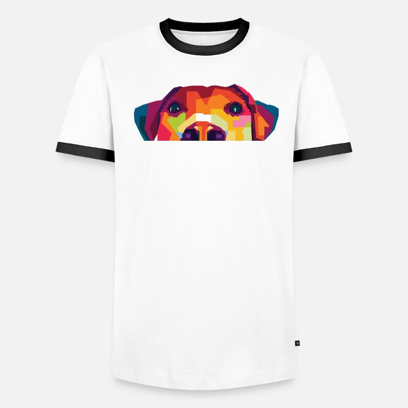 Hunde WPAP Design Männer Kontrast-T-Shirt