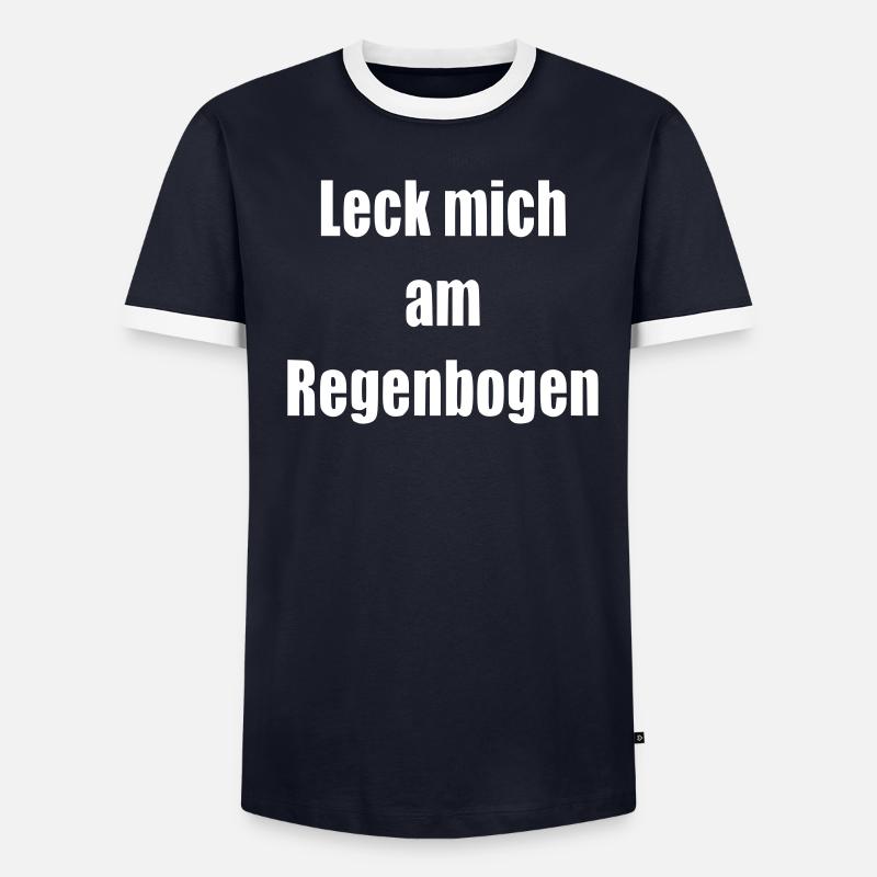 Leck mich am Regenbogen Geschenk Statement Männer Kontrast-T-Shirt