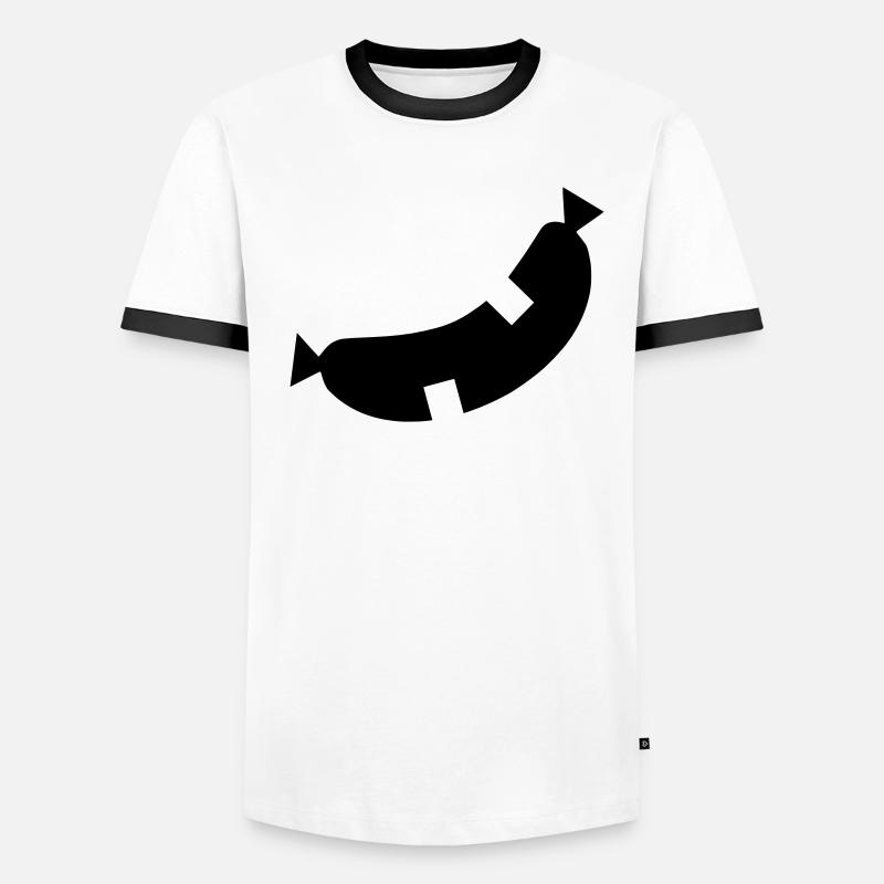 Glückliche Wurst Männer Kontrast-T-Shirt