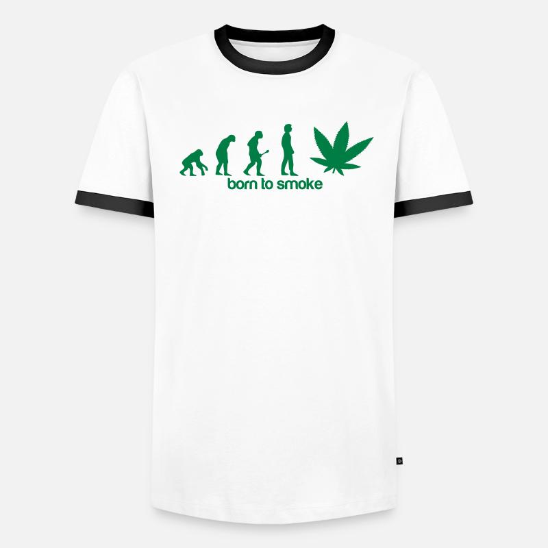 Weed Evolution -Born to smoke T-shirt contrasté Homme