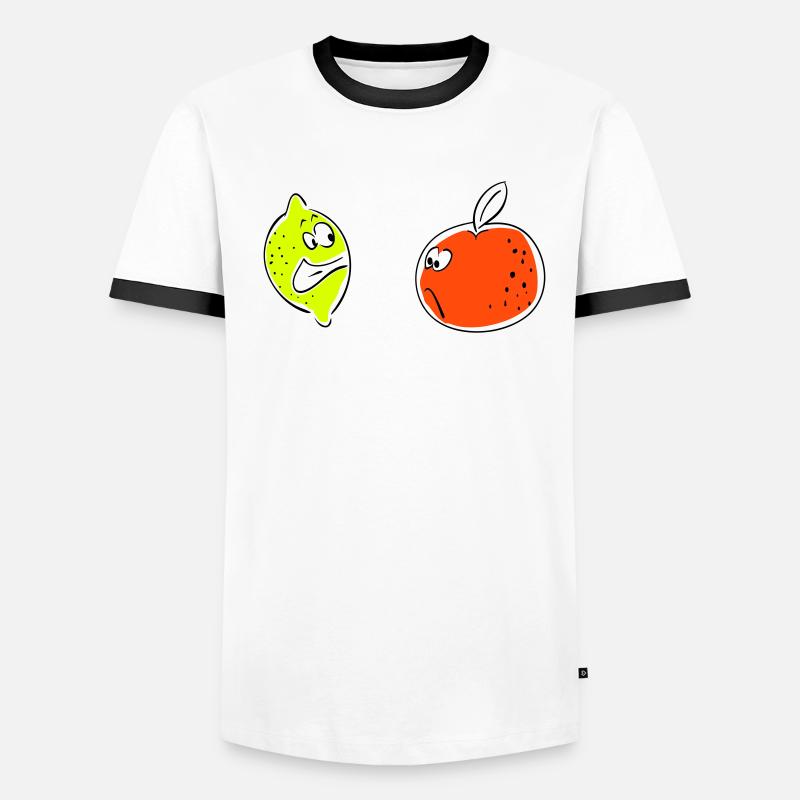 zitrone orange Männer Kontrast-T-Shirt