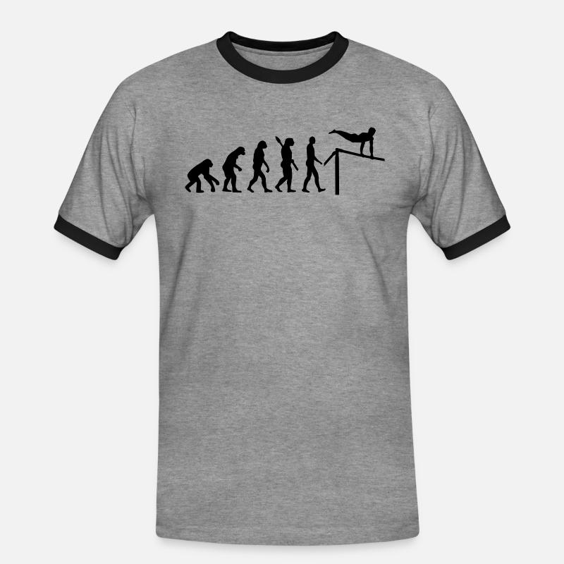 Evolution Gymnastics - Men's Ringer Shirt - heather grey/black