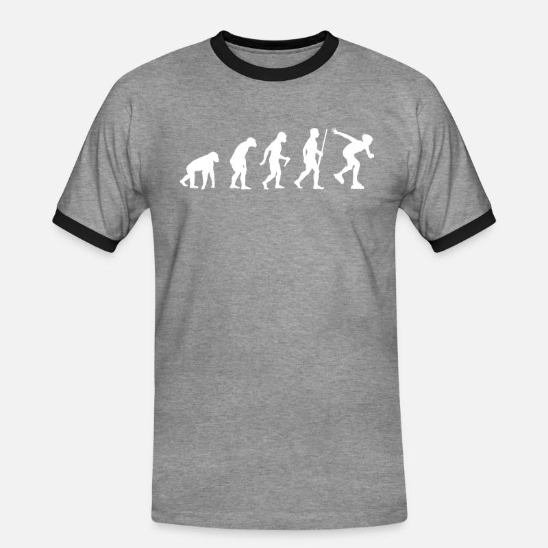 Inline Skater Evolution - Men's Ringer Shirt - heather grey/black