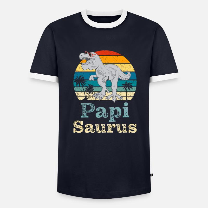Papi Saurus Papa Saurus Papi Schweiz Männer Kontrast-T-Shirt