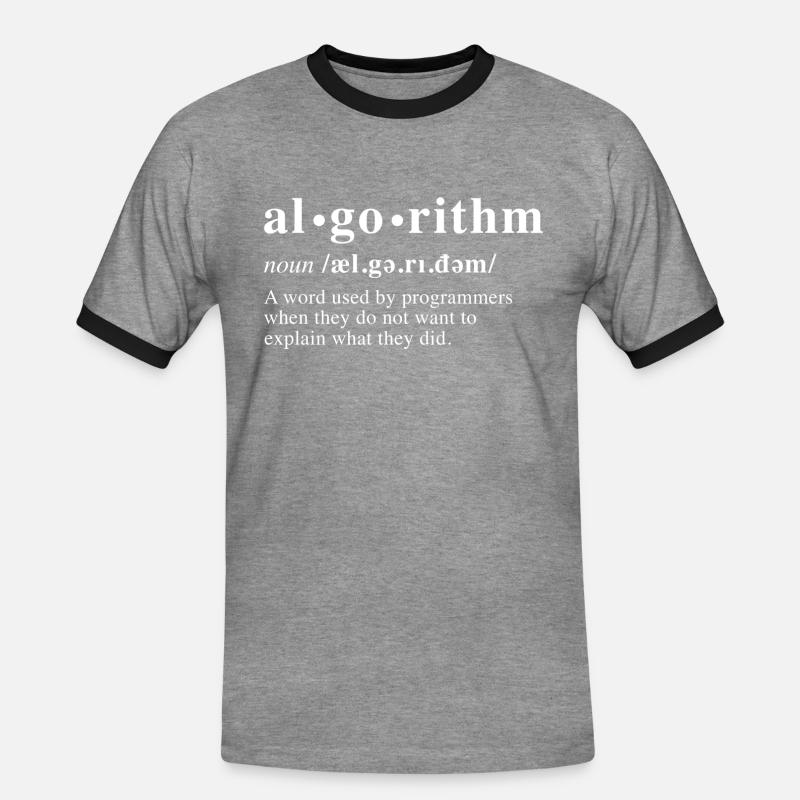 Algorithm Dictionary - Men's Ringer Shirt - heather grey/black