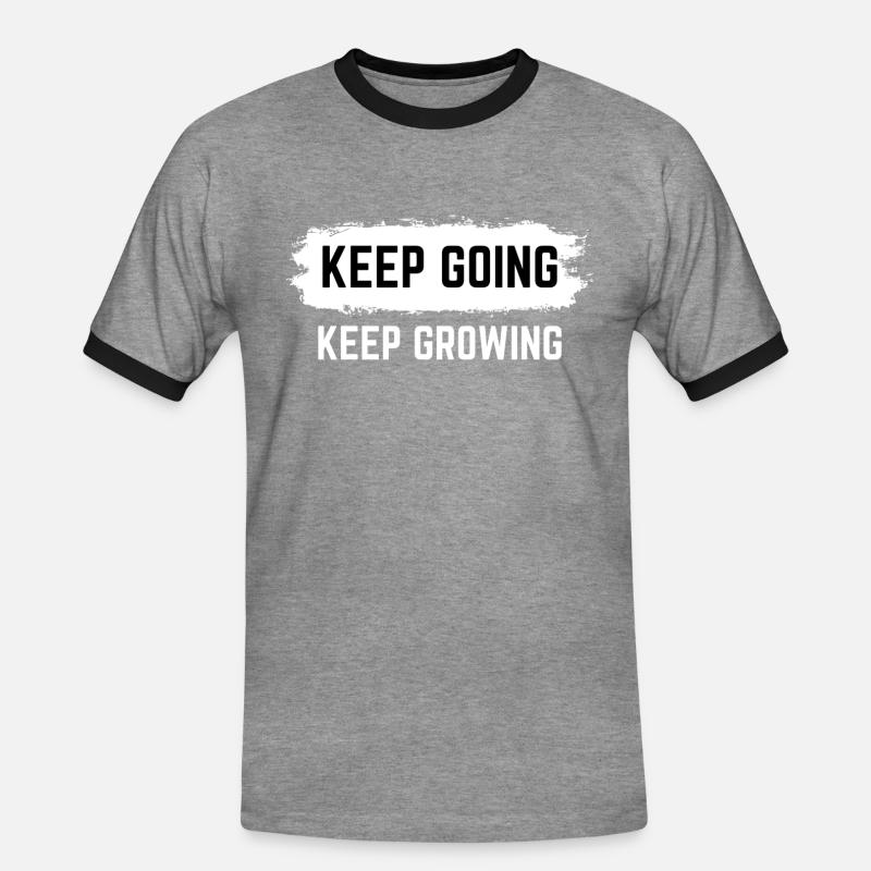 Keep Going Keep Growing - Men's Ringer Shirt - heather grey/black