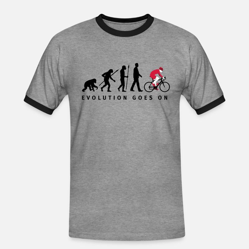 evolution_radfahrer_052012_d_3c - Men's Ringer Shirt - heather grey/black