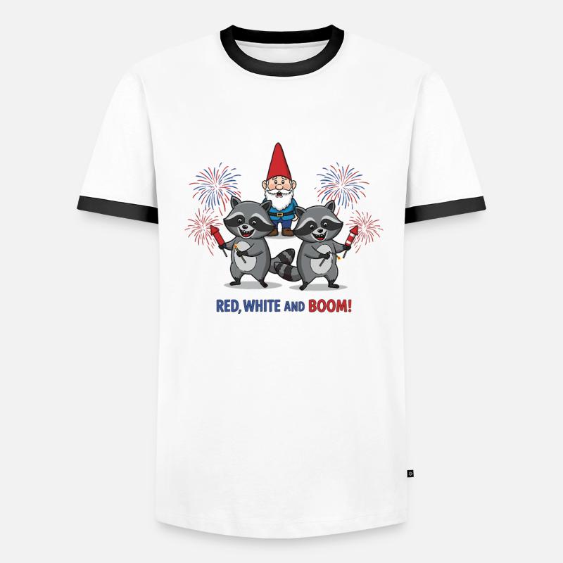 Waschbären-Feuerwerksparty zum 4. Juli Männer Kontrast-T-Shirt