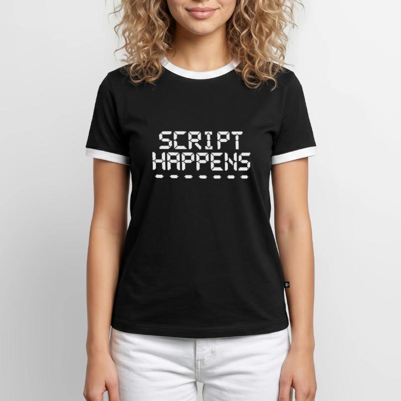 Le script de programmation informatique se produit Programmeur T-shirt contrasté Homme