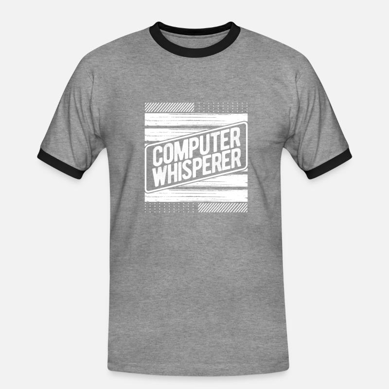 Computerflüsterer Geschenkcomputer Geschenkcomputer - Männer Kontrast-T-Shirt - Grau meliert/Schwarz