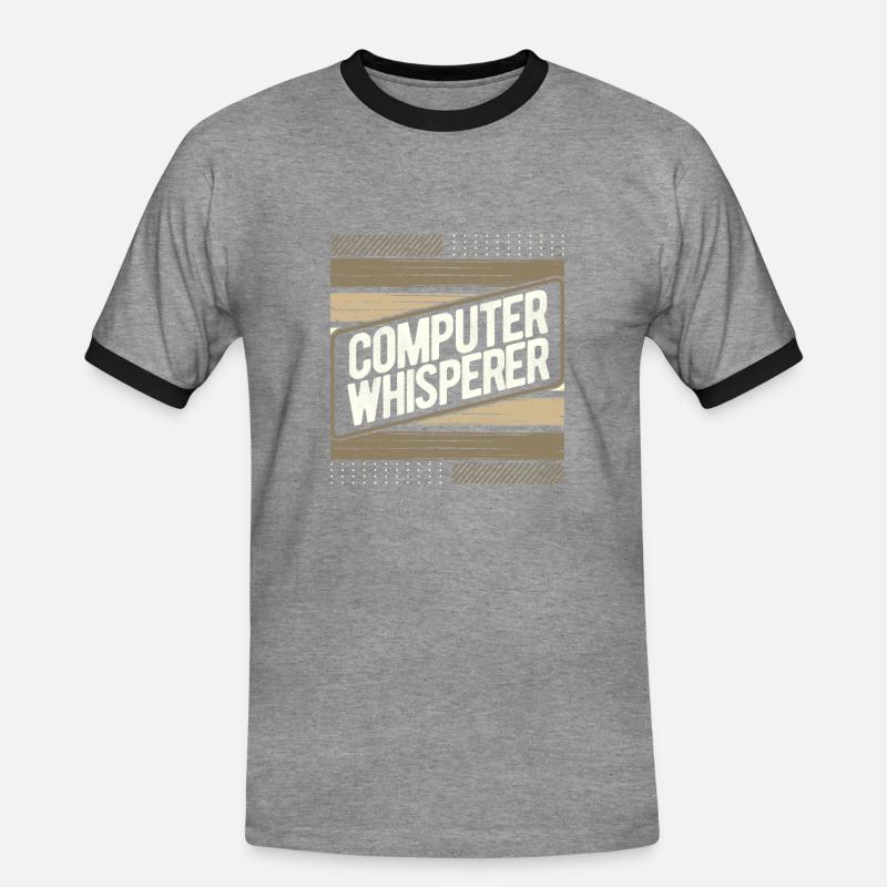 Computerflüsterer Geschenkcomputer Geschenkcomputer - Männer Kontrast-T-Shirt - Grau meliert/Schwarz