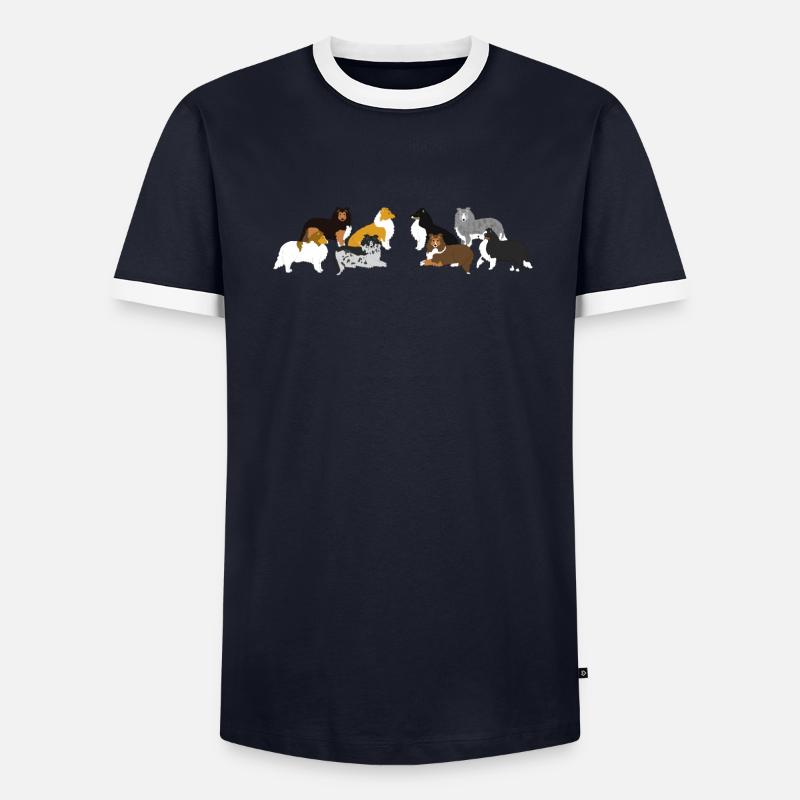 Shelties Querformat - Männer Kontrast-T-Shirt - undefined