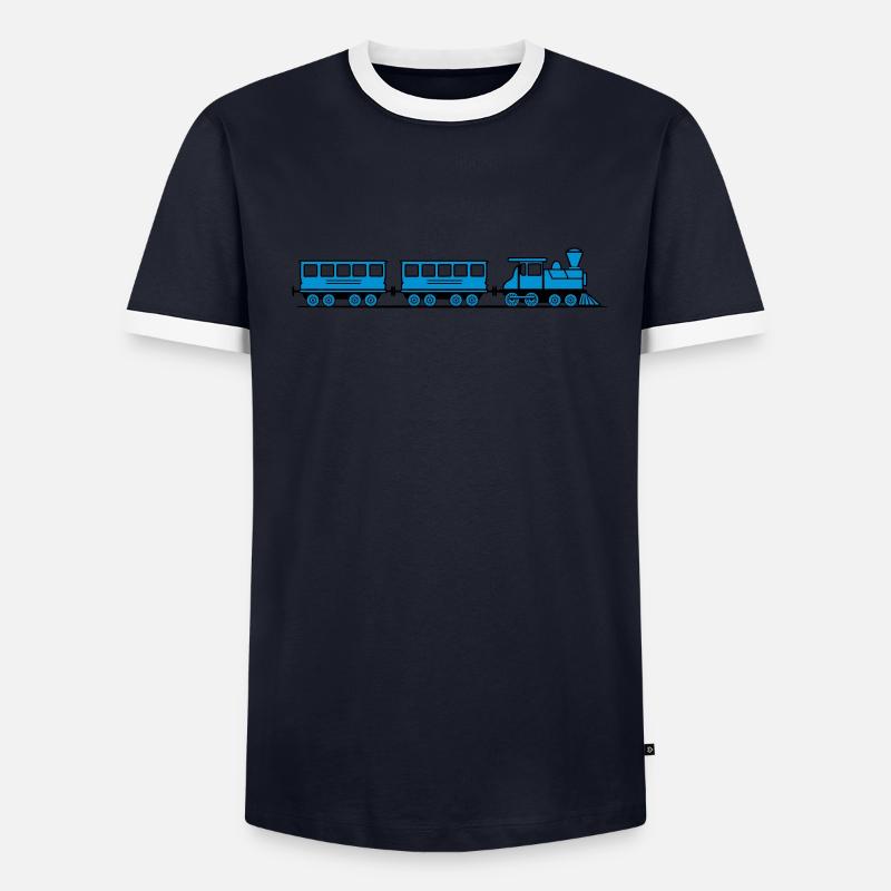 Zug Eisenbahn Dampflok Wagons - Männer Kontrast-T-Shirt - undefined