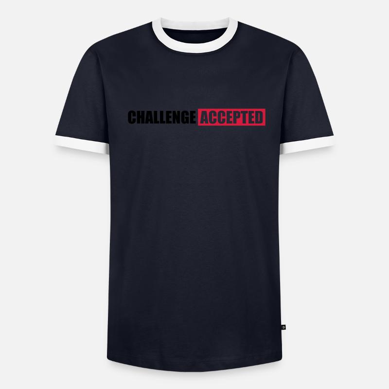 Challenge Accepted Text Design Men's Ringer Shirt