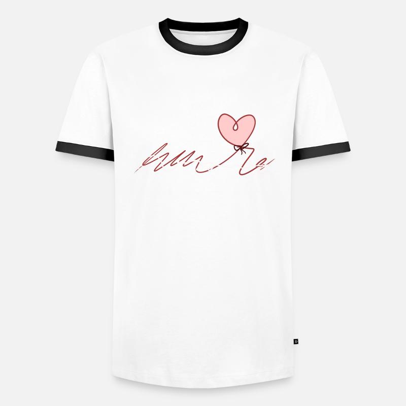 red thread heart love loop Men's Ringer Shirt