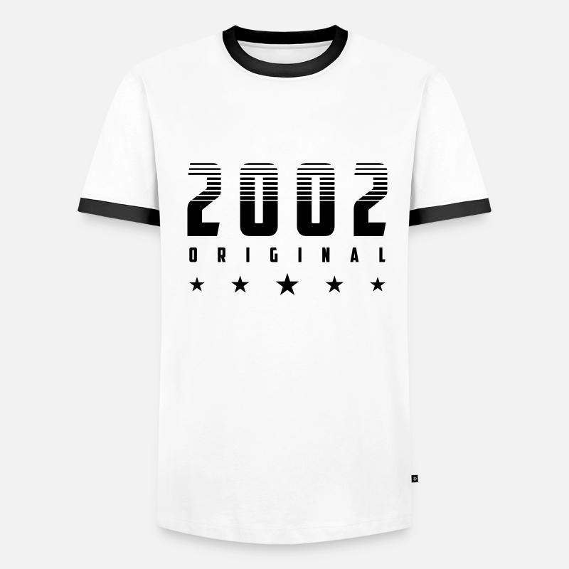 Original 2002 Année de naissance | Couleur modifiable T-shirt contrasté Homme