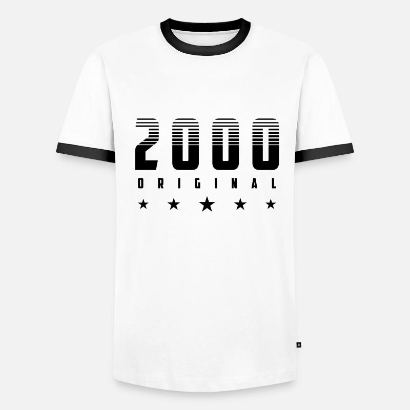 Original 2000 Année de naissance | Couleur modifiable T-shirt contrasté Homme