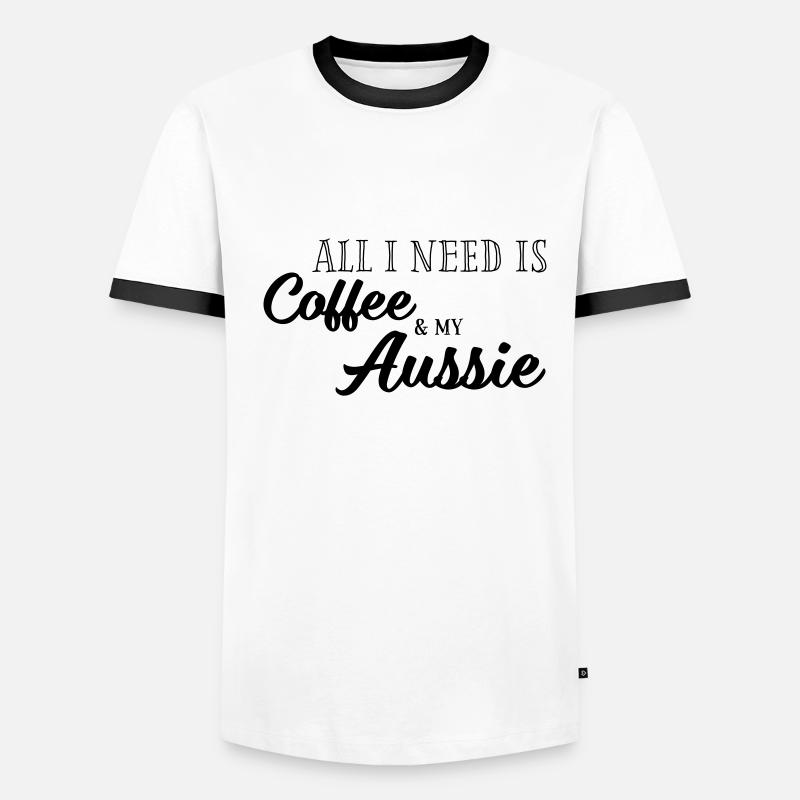 Tout ce que je fais, c’est le café et mon aussie T-shirt contrasté Homme