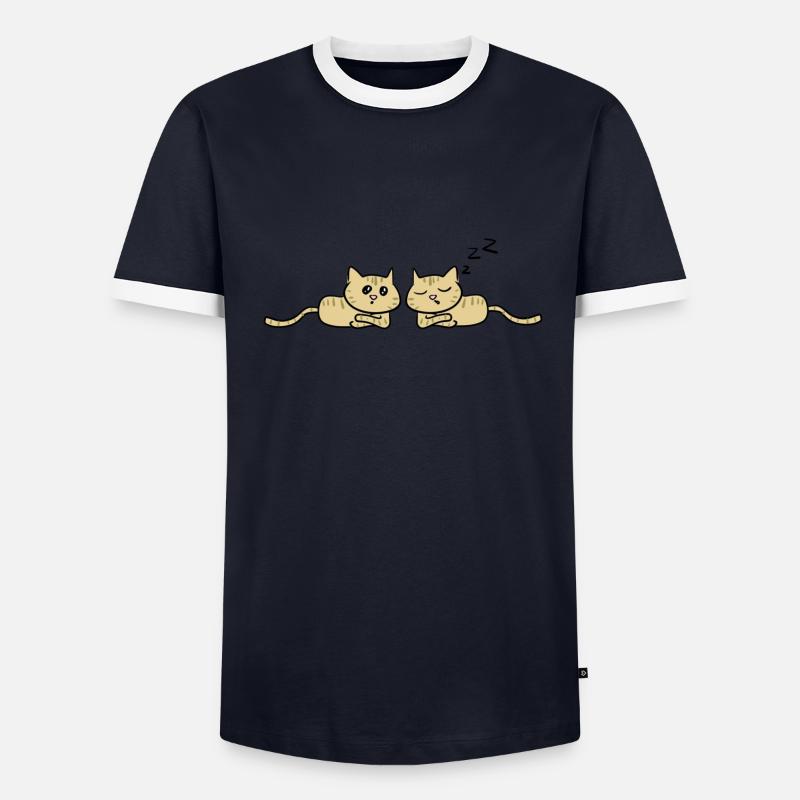 Les chats mignons amoureux aiment le chat T-shirt contrasté Homme