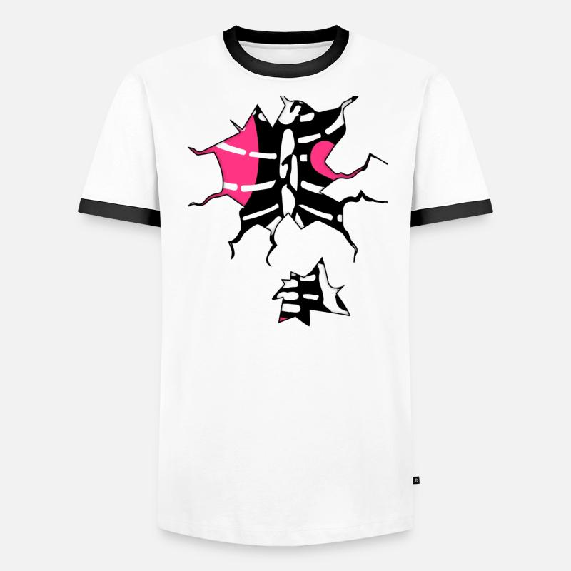 Skelett Skeleton Brust Rippen Horror Kostüm Männer Kontrast-T-Shirt