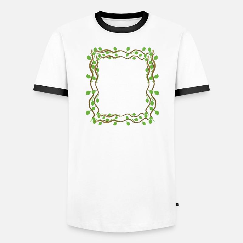 Leaves Square Shape Square Frame Men's Ringer Shirt