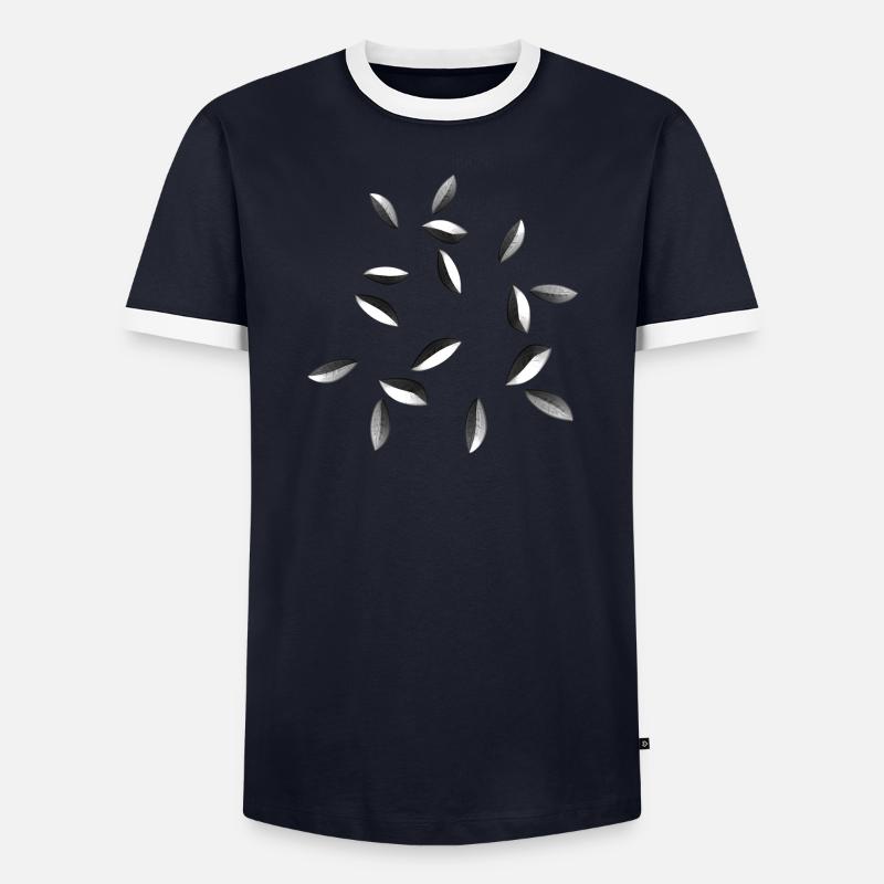 graues muster grau glänzend Männer Kontrast-T-Shirt