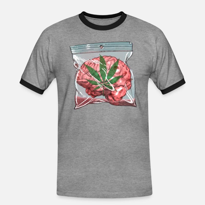 Brain - Men's Ringer Shirt - heather grey/black