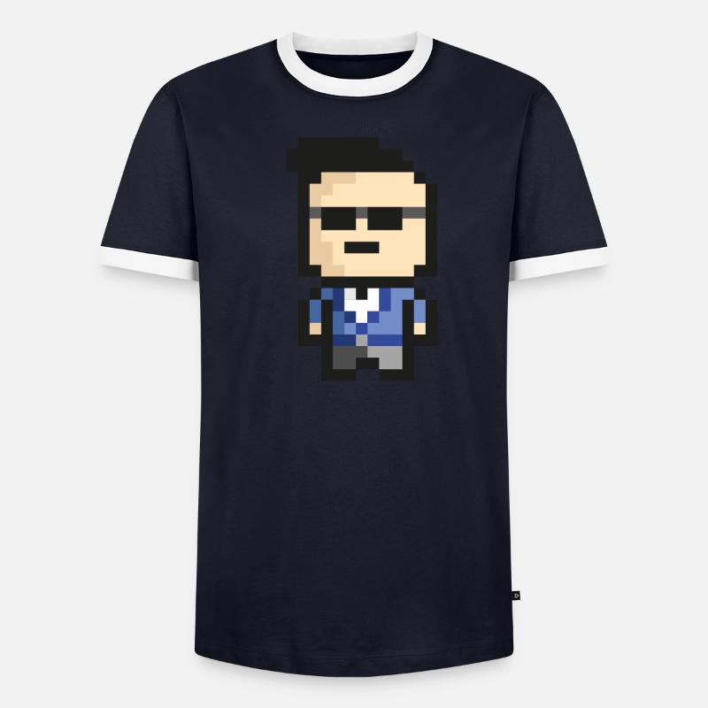 8-Bit-Style Männer Kontrast-T-Shirt