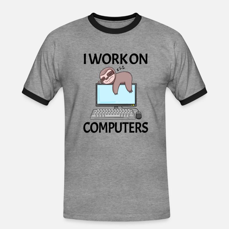 Computer Nerd Programmierer Herren Geschenk - Männer Kontrast-T-Shirt - Grau meliert/Schwarz
